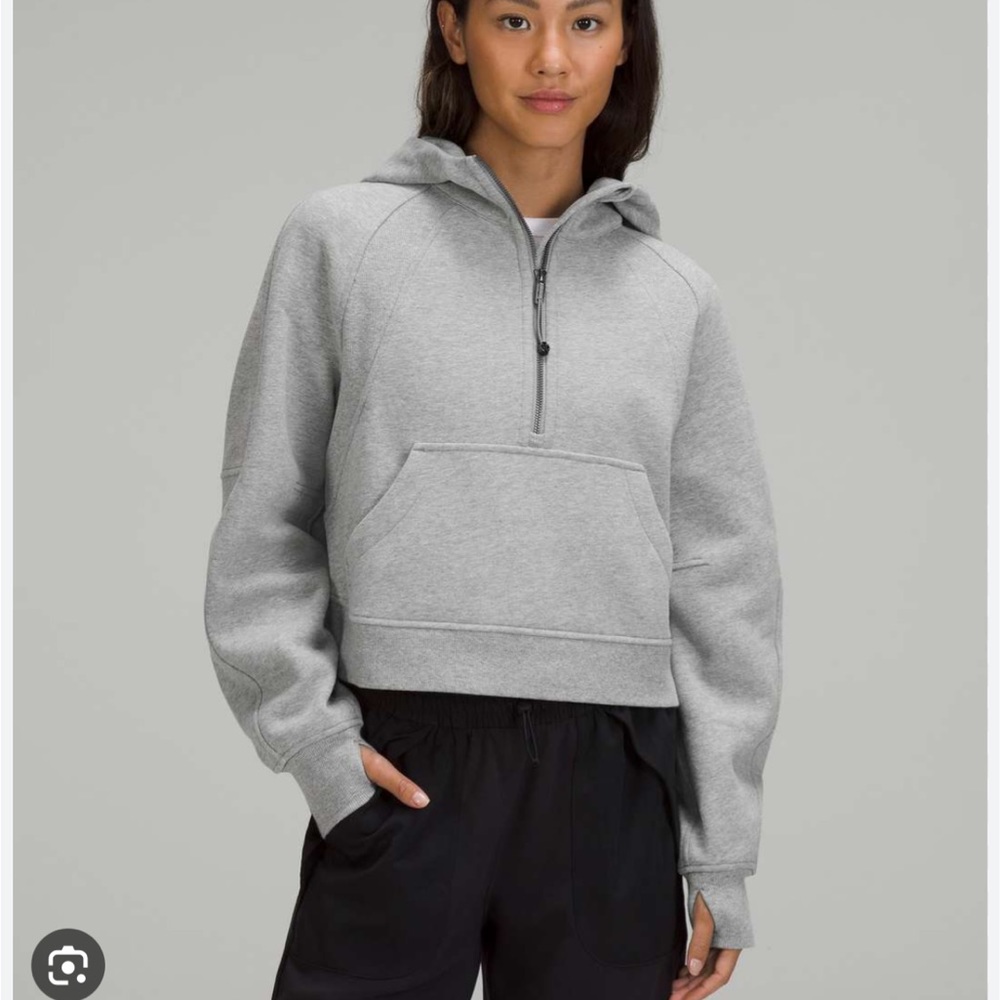 LIKE NEW! LULULEMON Scuba Oversized 1/2 zip in M/L heathered core medium grey